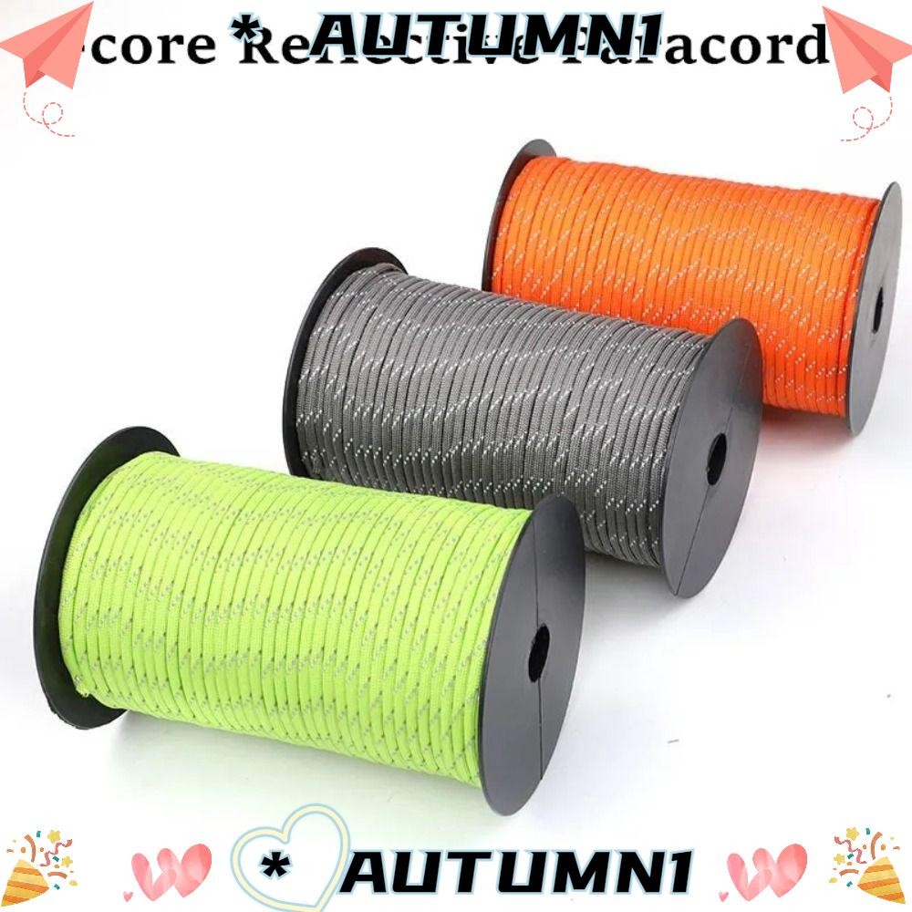 AUTUMN1 สะท้อนแสง 550 เชือกพาราคอร์ด,มัลติฟังก์ชั่ 7 Core Parachute Cord Lanyard,30m Camping 4 มม.เชือกกู้ภัยกลางแจ้ง