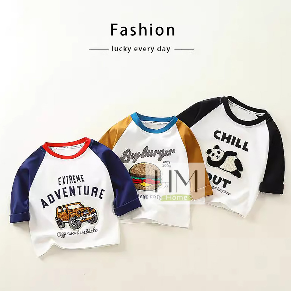 ใหม่ เสื้อแขนยาวเด็ก เสื้อยืดแขนยาว เสื้อผ้าแฟชั่นเด็ก สไตล์เกาหลี