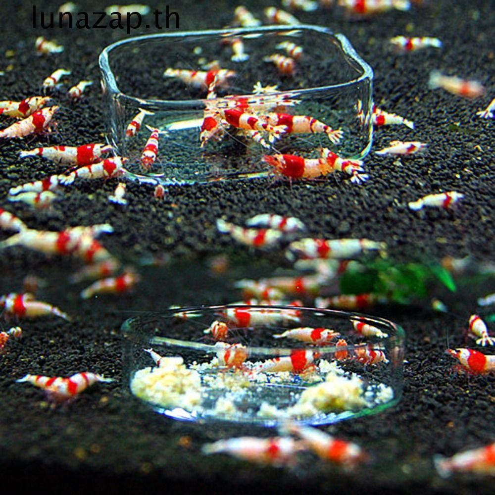 Lunazap กุ้งกล่องอาหารรอบ/สแควร์ปฏิบัติ Aquarium อุปกรณ์เสริมสําหรับถังปลาอะคริลิคโปร่งใส Fish Feeding จาน
