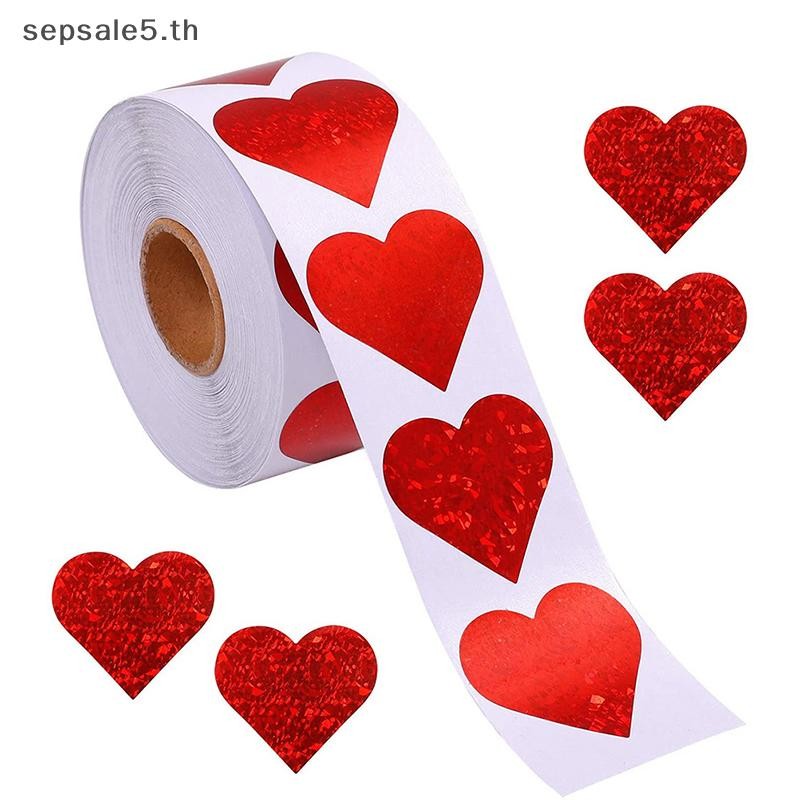 [Home] สติ๊กเกอร์รูปหัวใจม้วน 500 ชิ้น/ม้วน สติ๊กเกอร์ขอบคุณวันวาเลนไทน์ {th}
