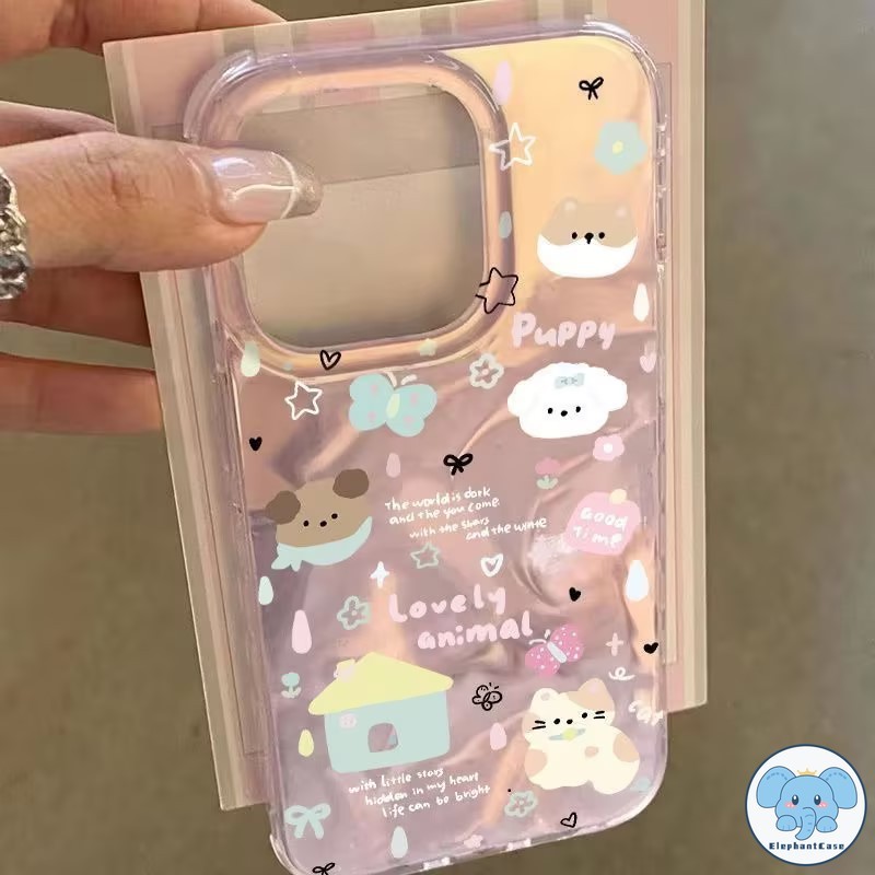 ลูกสุนัขโบว์น่ารักลูกแมวเคส VIVO Y11 Y20 Y12i Y21T Y20s Y22 Y17 Y36 Y21 Y12 Y17s Y02 Y50 Y18 Y22s Y30 Y02A เคส