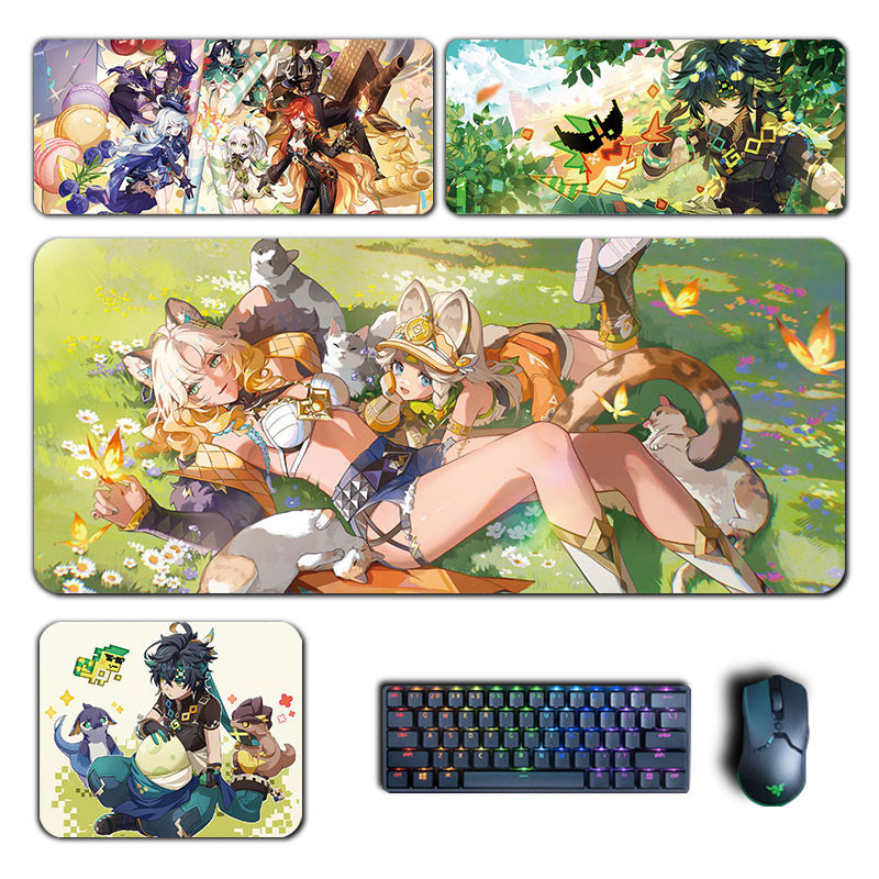 Kinich Xilonen แผ่นรองเมาส์ Genshin Impact Natalia ยาง Mousepad Genshin คอมพิวเตอร์ Pad อะนิเมะ PC Gaming อุปกรณ์เสริมโต๊ะ