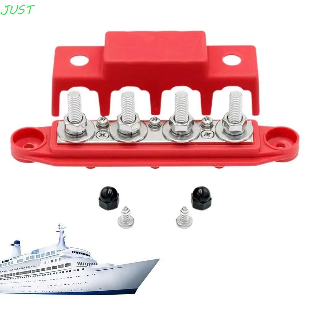 Just Terminal Screw Bus Bar, High Current 4 Studs Power Distribution Blocks, ปลอดภัย M8 M10 สนิมป้องกันฝาครอบ Studs Junction บล็อกเรือ