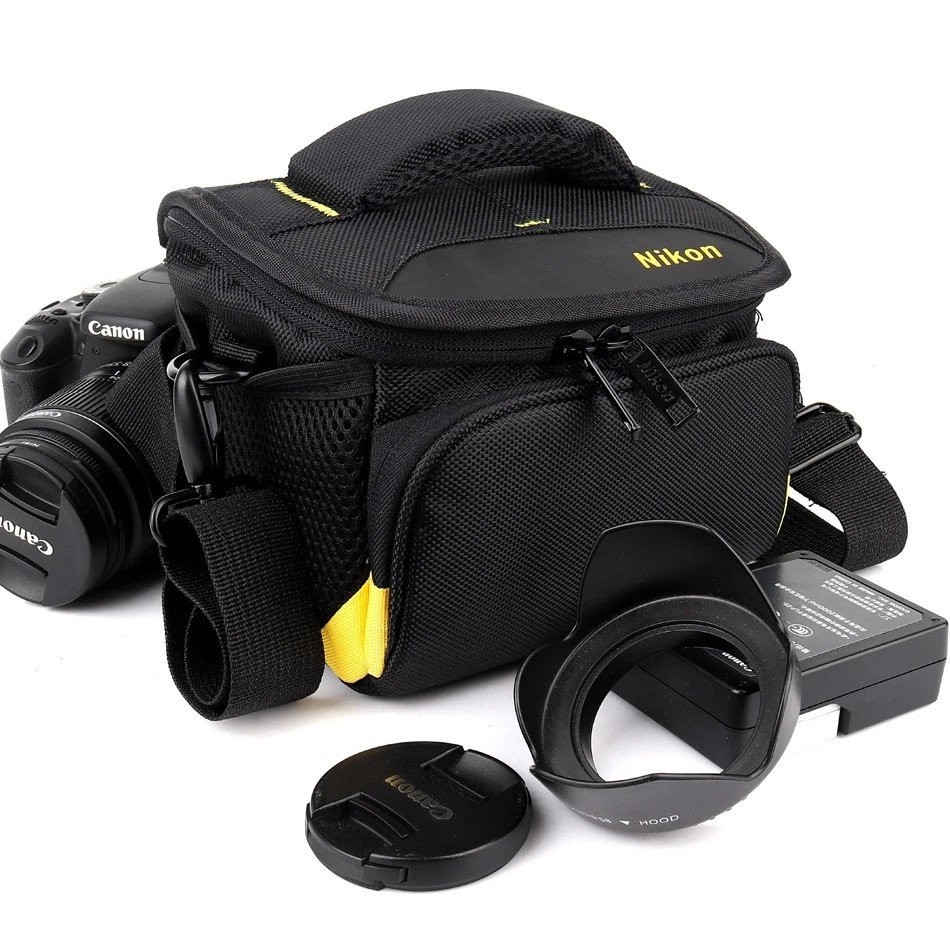 SLR กระเป๋าสะพายกระเป๋ากล้องกันน้ำเลนส์กระเป๋าถ่ายภาพสำหรับ Nikon ไมโครกล้องเดียวแขนปรับแต่งโลโก้