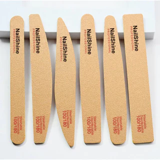 Top Quality 6 Shapes ตะไบเล็บ คุณภาพดี เช็ดล้างได้ (ตะไบหยาบ สีน้ำตาล) อุปกรณ์ทำเล็บ ต่อเล็บ ทาสีเจล
