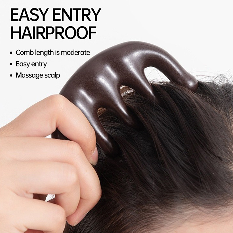 COD❤️ไม้กวางเขากวางนวดหนังศีรษะหวีร่างกายขูดคอขาหกกรงเล็บไม้จันทน์การไหลเวียนโลหิตหวีป้องกันไฟฟ้าสถิตย์-a.one - รูปที่ 3