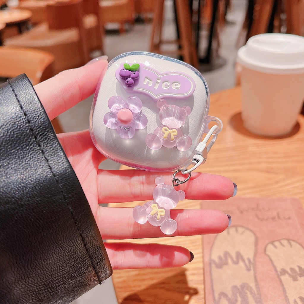 Geek เคสหูฟัง ใช้ได้กับ: Redmi Buds 6 Play เคส Case เคสหูฟังบุคลิกภาพสร้อยข้อมือดอกไม้ไล่ระดับ KT cat