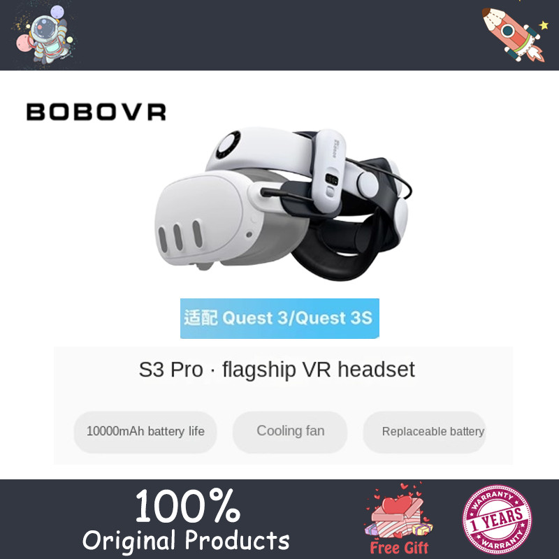 Bobovr S3 Pro Super Strap VR Accessories ใช้งานร่วมกับ Meta Quest 3quest3s Head เครื่องปรับอากาศ 100