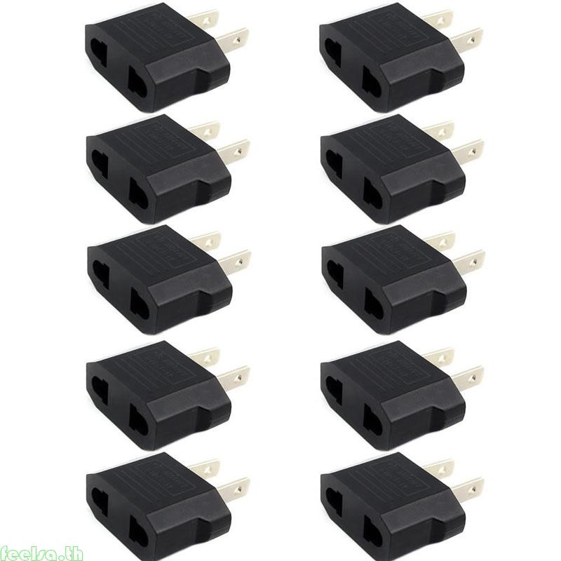 10pcs European Euro EU to US USA Plug Travel Charger Adapter Outlet Converter