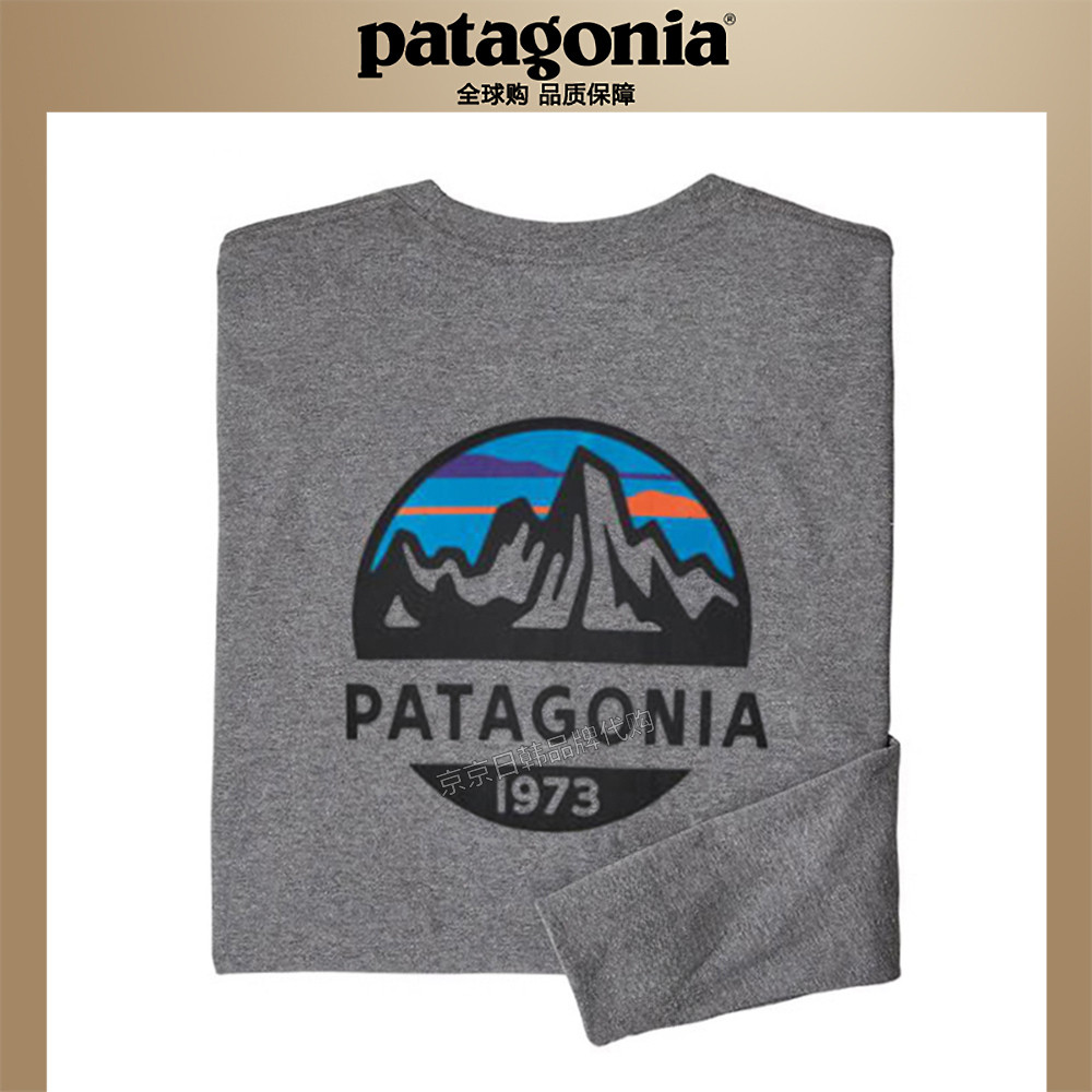 Patagonia cap cool Patagonia เสื้อยืดแขนยาวผ้าฝ้ายแท้สําหรับผู้ชายใหม่ 45160