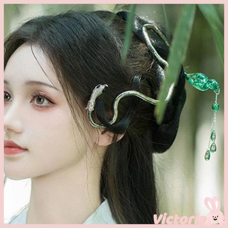 Vic โบราณ Fringed ผม Stick ชุดจีน Dangling Buyao Hairpin อะคริลิคตะเกียบผม Pin สําหรับผู้หญิงผมจัดแต