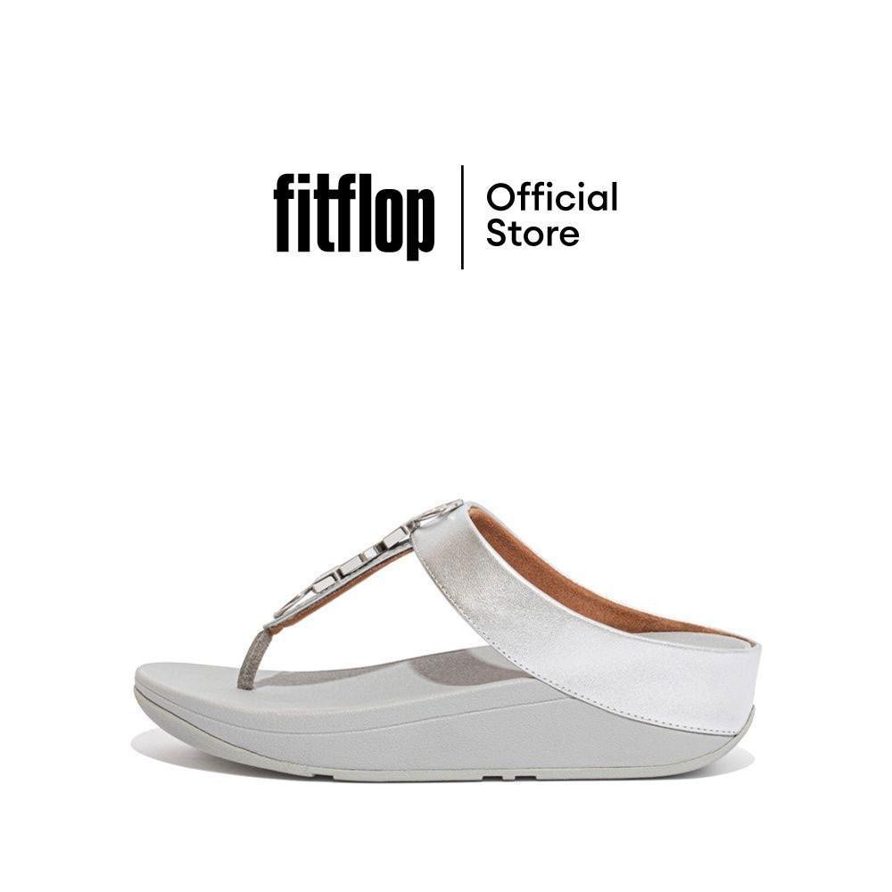 FITFLOP FINO STONE TRIM รองเท้าแตะแบบหูหนีบผู้หญิง รุ่น EA1-011 สี Silver