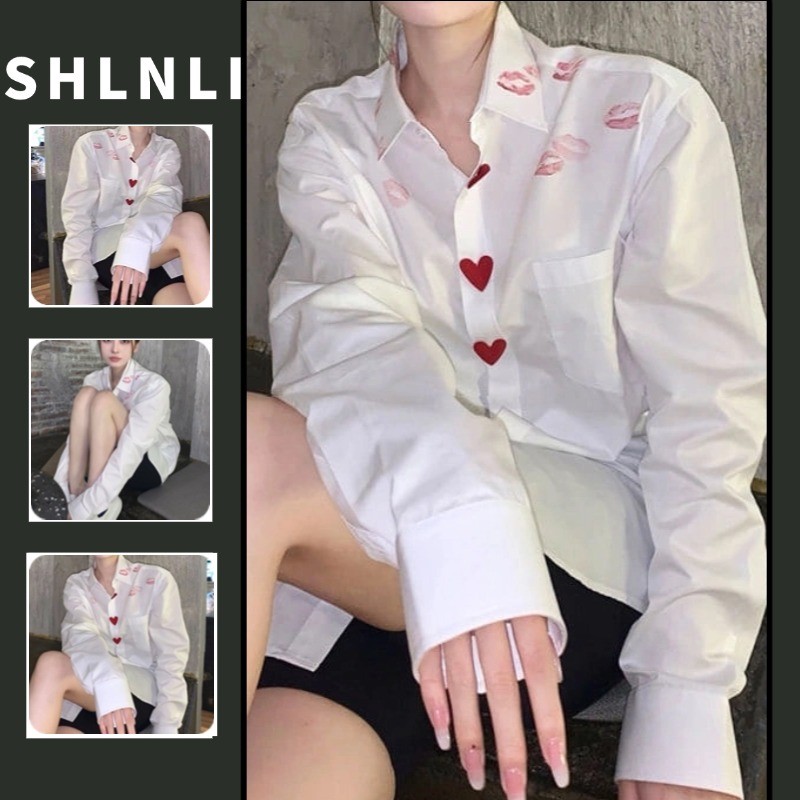 ฤดูใบไม้ผลิและฤดูใบไม้ร่วงเสื้อหลวมของผู้หญิงเวอร์ชั่นเกาหลีฝรั่งเศสแขนยาวเก๋ด้านบน