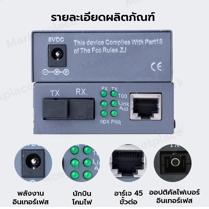 MONQIQI NetLINK Gigabit Media Converter 10/100/1000 MBPS HTB-GS-03 (A/B) Fiber Optic 20KM