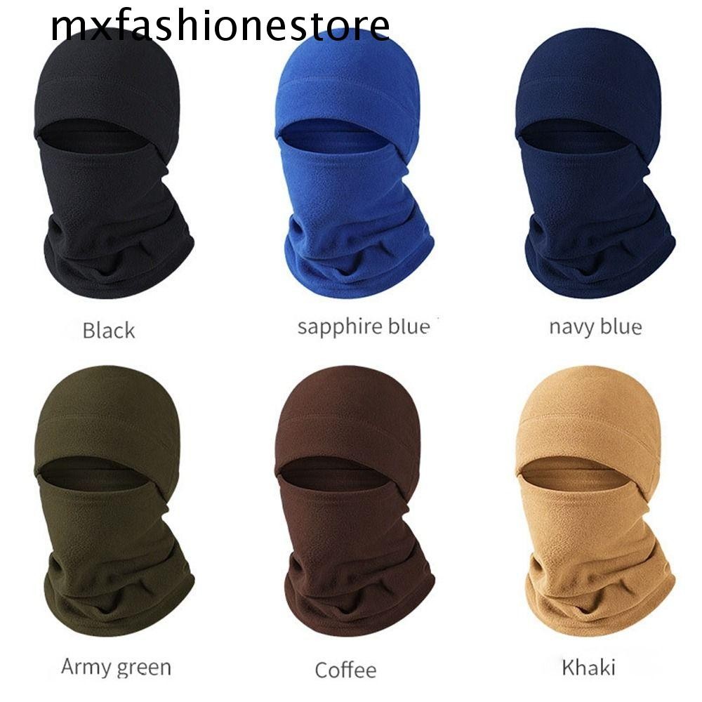 Mxfashione เสื้อสวมหัวหมวกสําหรับชายสกี กันลม ขนแกะผ้าพันคอคออุ่นป้องกันหูไหมพรมความร้อนหัวปก หมวกไหมพรม หมวก