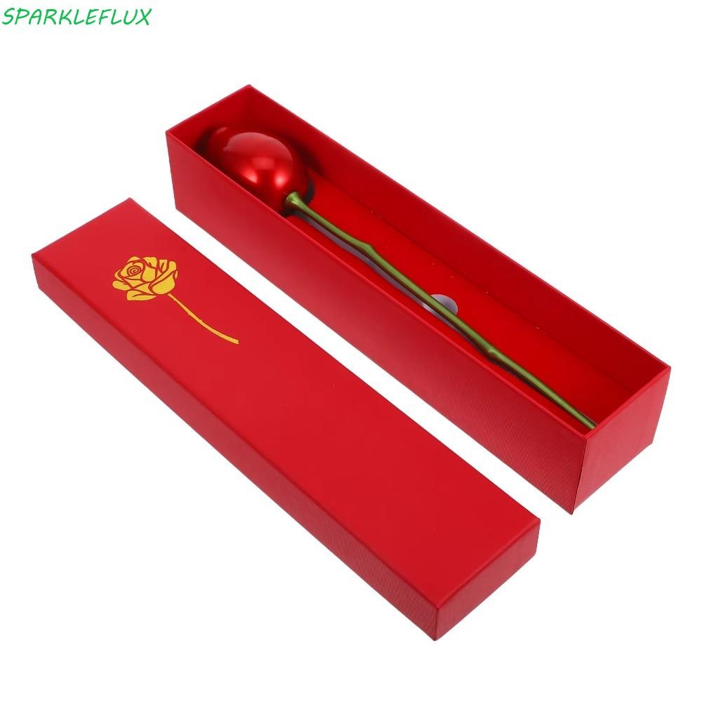 ประกายไฟ กล่องแหวนดอกกุหลาบจําลองกล่องเก็บเครื่องประดับสีแดงโรแมนติกบรรจุภัณฑ์จี้กํามะหยี่ทนทานกล่องแสดงของขวัญแบบพกพาวันแม่
