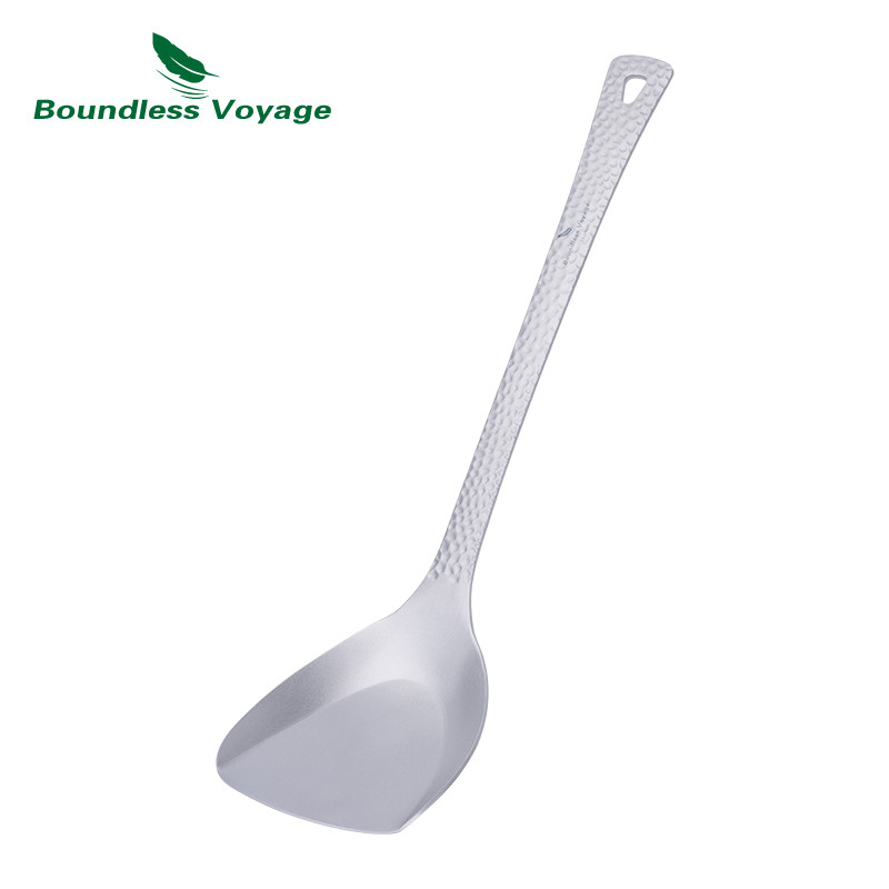 Boundless Voyage Titanium Spatula Food Turner อุปกรณ์ทําอาหารน้ําหนักเบาสําหรับปิกนิกหน้าแรกห้องครัวกลางแจ้ง