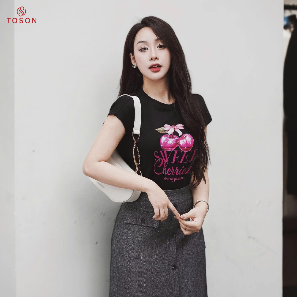 Ap202 เสื้อเชิ้ตผ้าฝ้ายพิมพ์ลาย Toson cherry