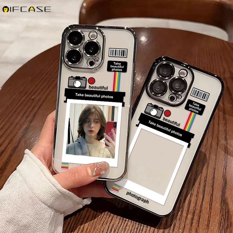 เคสโทรศัพท์สําหรับ Samsung Galaxy S25/S24/S23/S22/Plus/Ultra/FE ใส่การ์ดรูปถ่าย กรอบกล้องคู่ ใส่นุ่ม DIY Shining