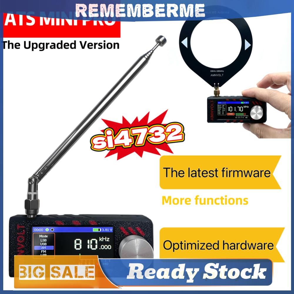 SI4732 Mini Pocket วิทยุ 1.9 นิ้วหน้าจอ IPS HF SW MW วิทยุ VHF LSB USB AM FM