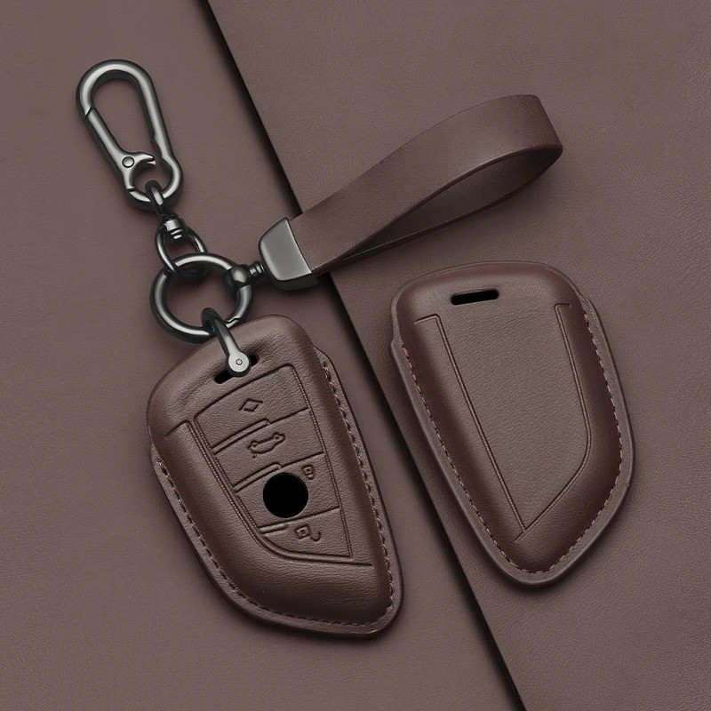 Leather Car Key Case Same color interior For BMW X1 X3 X4 X5 X6 F15 F16 G30 3 5 7 Series G11 F48 Acc