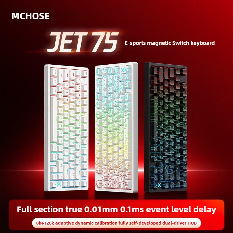 MCHOSE Jet 75 Magnetic Switch Mechanical Rapid Keyboard for Esports Games Office Customization Wired