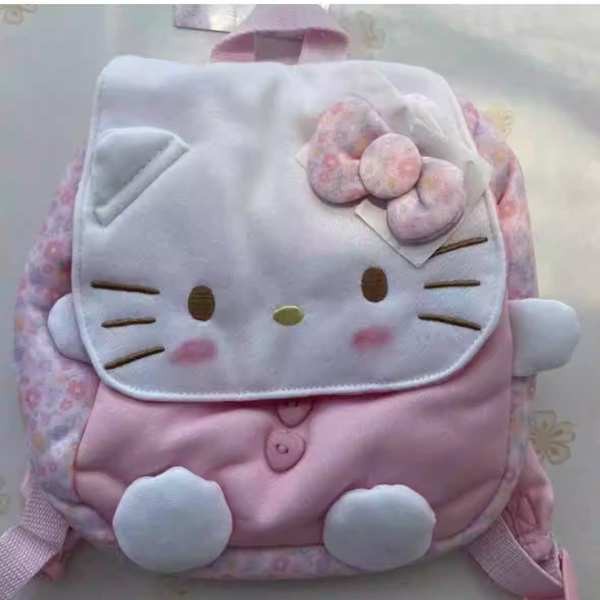 กระเป๋า กระเป๋าเป้ ญี่ปุ่นยุคกลาง hellokitty Crushed Flower กระเป๋านักเรียนน่ารัก Sweet kt Cat Backp