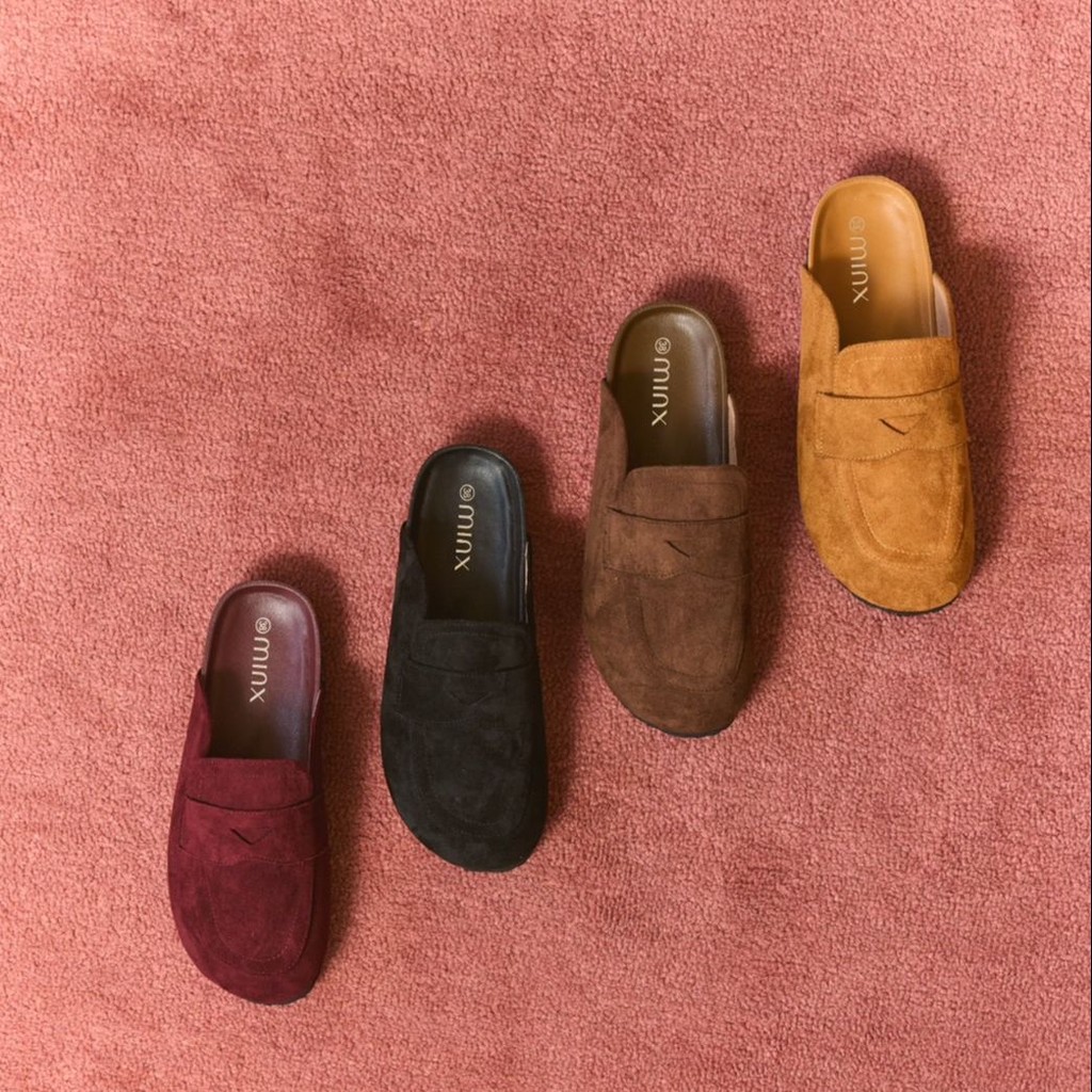 <เฉพาะตัวเลือก pre-order รอ  7-14 วัน>  Minx รุ่น Wynn slipper รองเท้าสลิปเปอร์ หนังกลับ