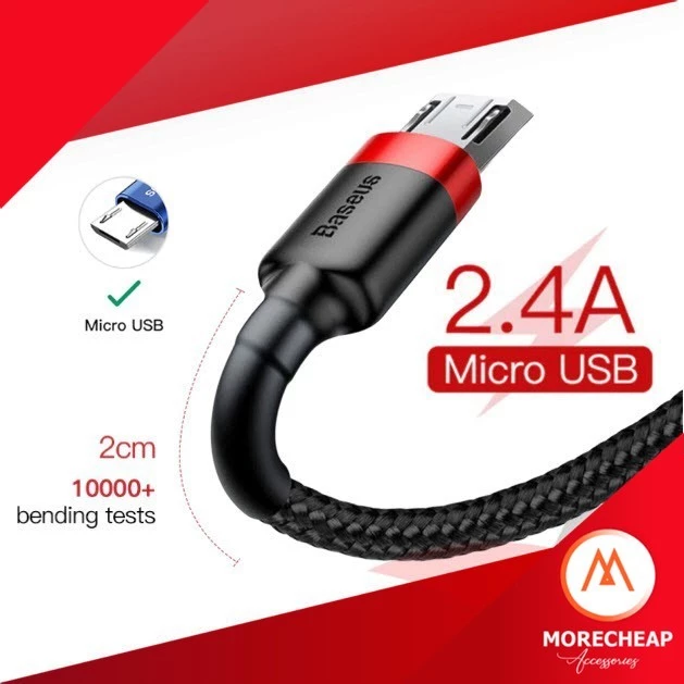 🔥ถูก/แท้🔥BASEUS สายชาร์จเร็ว สายถัก Android Micro USB รองรับ Fast Charge 2.4A สายชาร์จแอนดรอย สายไมโคร สายMicro