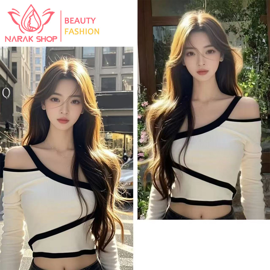 เสื้อยืดแขนยาว ดีไซน์ลูกไม้ประดับสวย สวมใส่สบาย