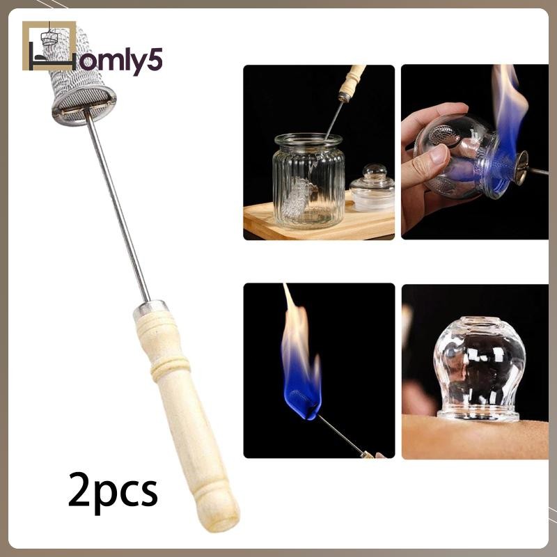 [Homyl5] 2x ป้องไฟฉายสูญญากาศ Cupping Rod จีน Acupoint อุปกรณ์ Cupping Fire Stick