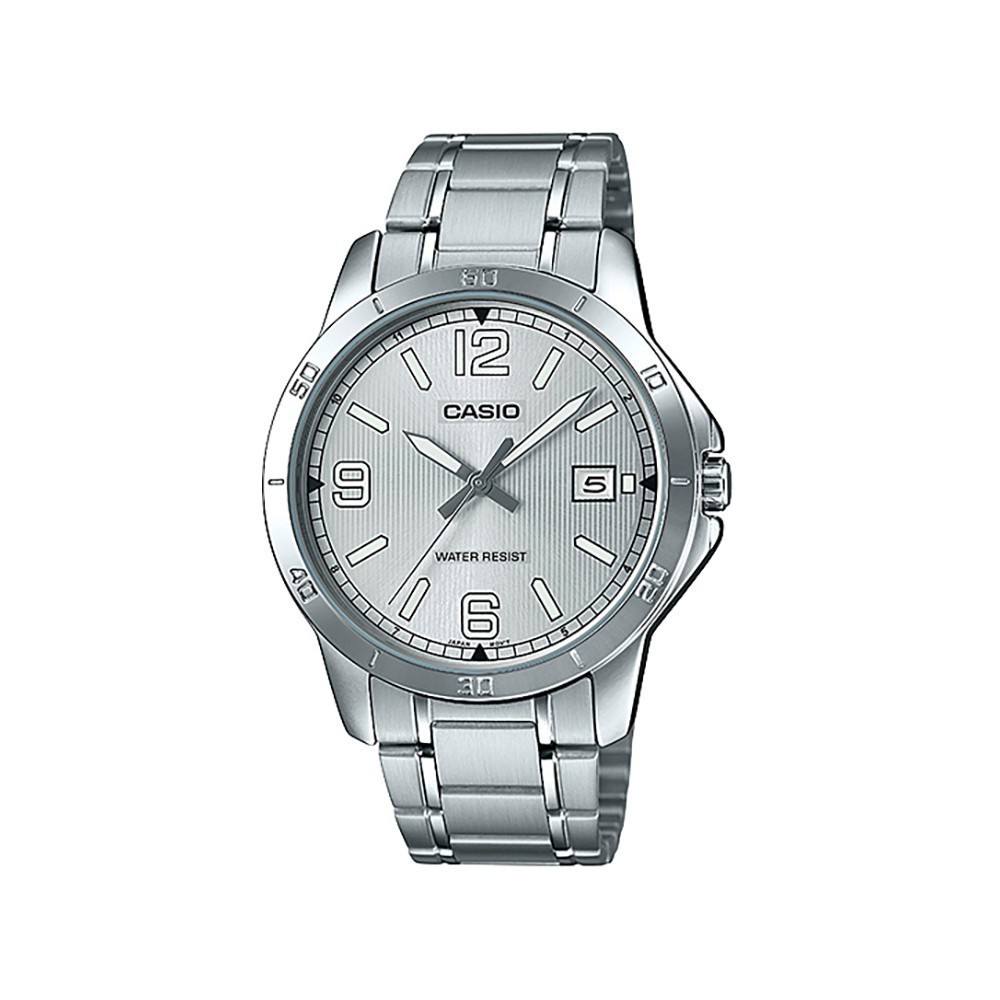 CASIO นาฬิกาข้อมือ CASIO รุ่น MTP-V004D-7B2UDF วัสดุสเตนเลสสตีล สีขาว