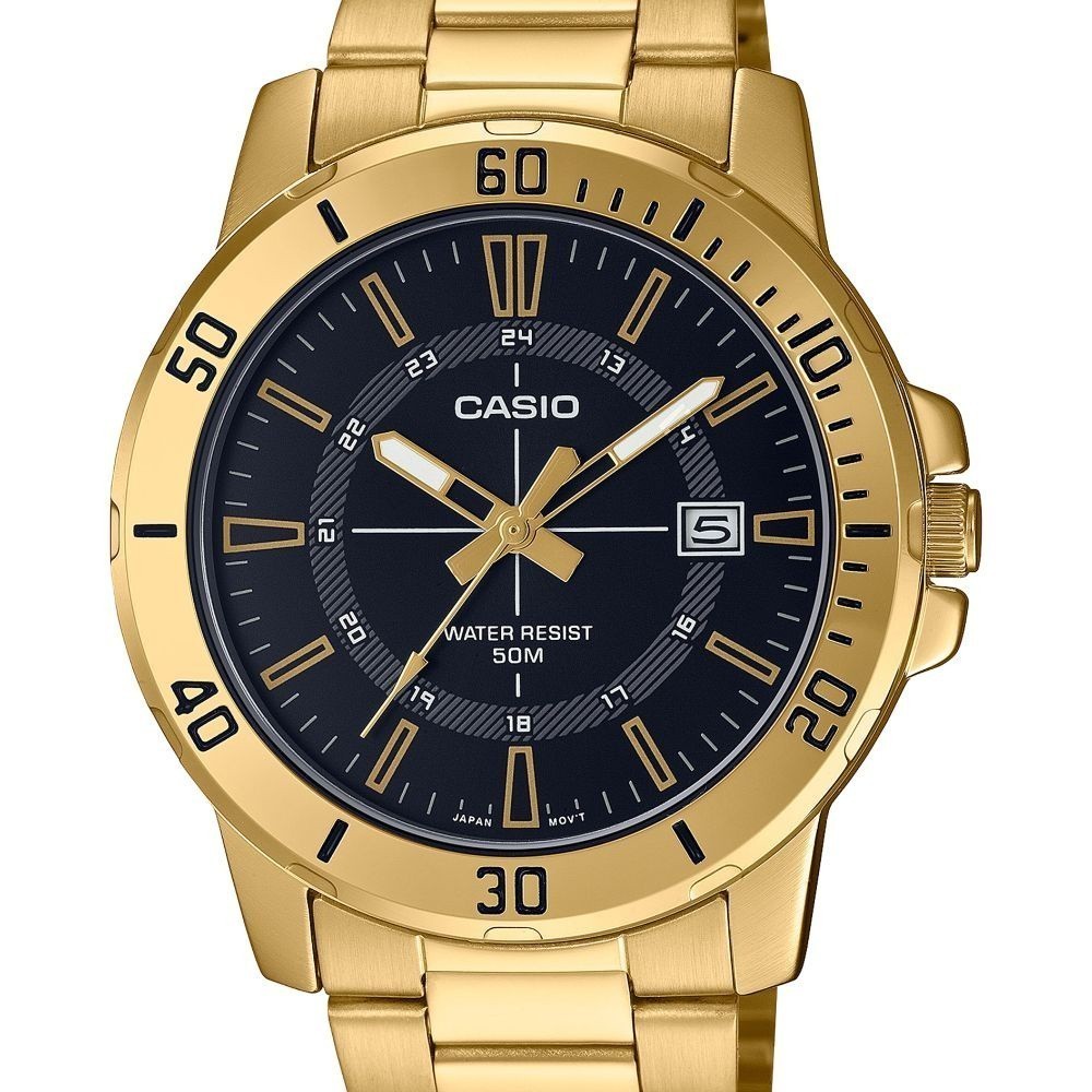 CASIO นาฬิกาข้อมือ CASIO รุ่น MTP-VD01G-1CVUDF วัสดุสเตนเลสสตีล สีทอง