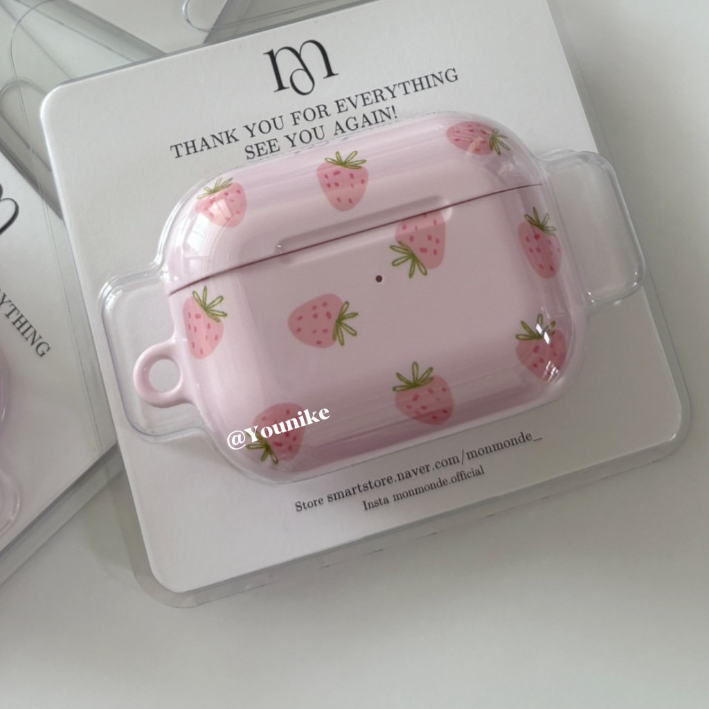 นําเข้าจากเกาหลี~ฤดูร้อน Albes สตรอเบอร์รี่หวานเกาหลี Girly สีชมพูโรแมนติกเหมาะสําหรับ airpods4 เคสป้องกัน airpodspro2 เคสหูฟัง Apple airpods3/2 กันกระแทก