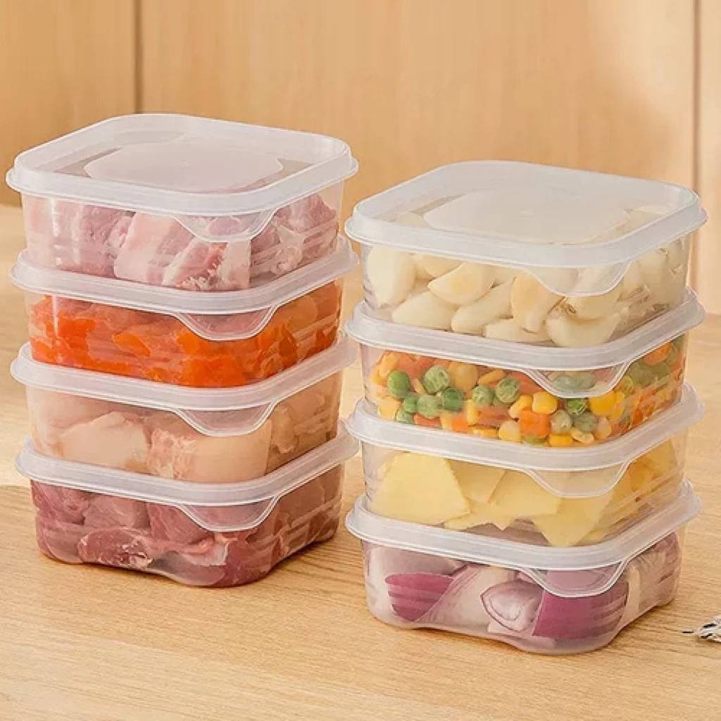 กล่องบรรจุอาหารจัดระเบียบในตู้เย็น กล่องเก็บอาหาร แช่แข็ง ช่องเก็บของ แช่แข็ง สดใหม่ 🔮