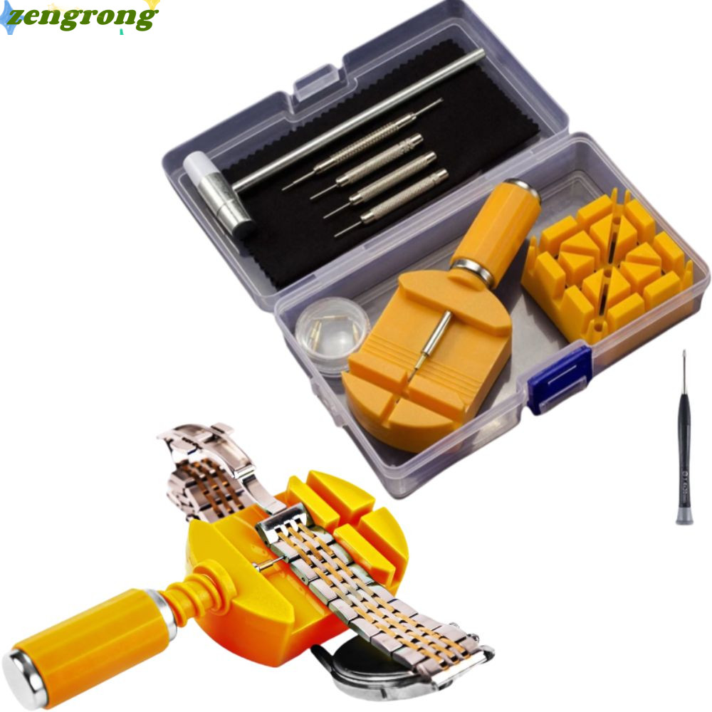 ZENGRONG เครื่องมือซ่อมสายนาฬิกา,มัลติฟังก์ชั่นปรับง่ายนาฬิกา Link Removal Kit,ทนทานแบบพกพาพร้อมอะไหล่เปลี่ยนสายสร้อยข้อมือ Pin Remover เครื่องมือบํารุงรักษา