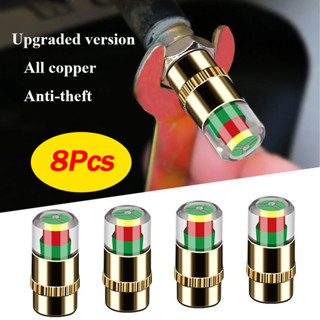 8ชิ้น/เซ็ตรถยางวัดความดันตรวจสอบวาล์วก้านยางวาล์วหมวกเซ็นเซอ…