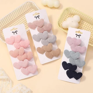 6ชิ้น/เซ็ตแข็งหัวใจออกแบบคลิปผมที่สง่างามน่ารัก ชม. หูฟัง มินิคลิปเด็กสาวกลางแจ้งสวมใส่น่ารักอุปกรณ์ผมของขวัญ