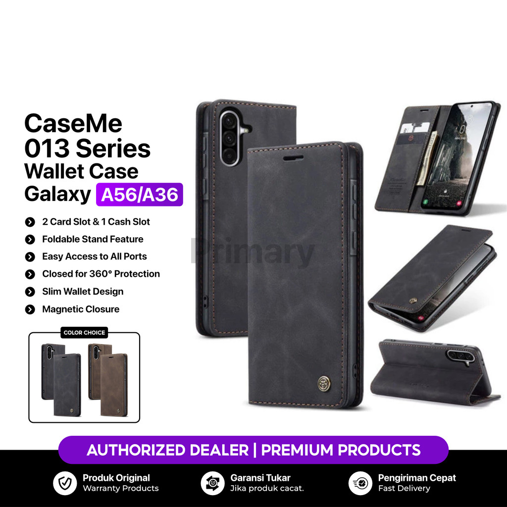 CASEME Case Samsung Galaxy A56 5G CASEME 013 Soft Slim Folio Flip PU Leather Wallet Case 2 Card Slot
