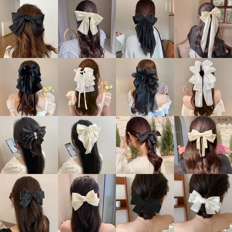 กิ๊บติดผมสําหรับผู้หญิงแฟชั่นเกาหลีอารมณ์ใหม่กิ๊บติดผมโบว์ใหญ่ที่สวยงามคลิปกรงเล็บขนาดใหญ่เครื่องประดับผม