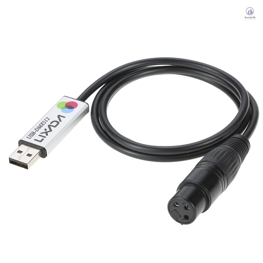 Lixada อะแดปเตอร์อินเทอร์เฟซ USB to DMX LED DMX512 คอมพิวเตอร์ PC Stage Light Controller Dimmer