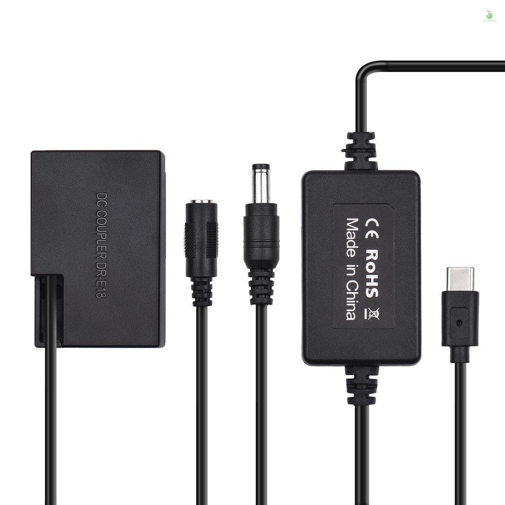 PD USB Type-C สาย DR-E18 Dummy แบตเตอรี่ DC Coupler LP-E17 สําหรับ Canon 750D 760D T6S 77D 800D 200D