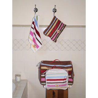 Tagi. Popcorn Stripe Storage Bag กระเป๋าใส่เครื่องสำอางสำหรับเดินทางลายทาง "ป๊อปคอร์น"