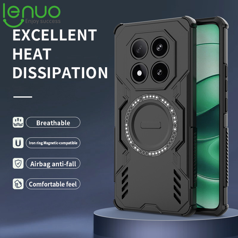 Lenuo เคสโทรศัพท์แม่เหล็กสําหรับRedmi Note 14 Pro Plus 14C Poco F7 Ultra X7 F6 X6 K70 K80 K70E Turbo 4 5G 4GปลอกCooling Anti-Shock Cover