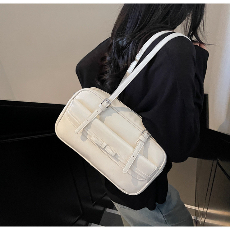 High Sense Boston Bag ความจุขนาดใหญ ่ สบายๆแบบพกพา INS Commuter 's All-Matching Shoulder Baguette Bag - รูปที่ 2