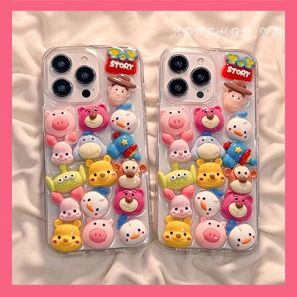 Toy Story Family เคสโทรศัพท์เรซิ่นสําหรับ iPhone 16ProMax 16Plus 15 14 13 12 11 กันกระแทกป้องกันปลอก