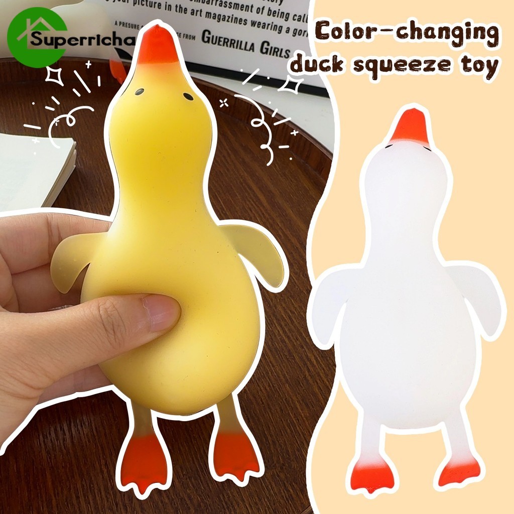 [บ้าน]ของเล่นเป็ดบีบเปลี่ยนสีสําหรับเด็ก 3+ คลายเครียดในประสาทสัมผัสพร้อมพลาสติกทนทานของเล่นอาบน้ําน่ารักสําหรับทักษะมอเตอร์วิจิตร