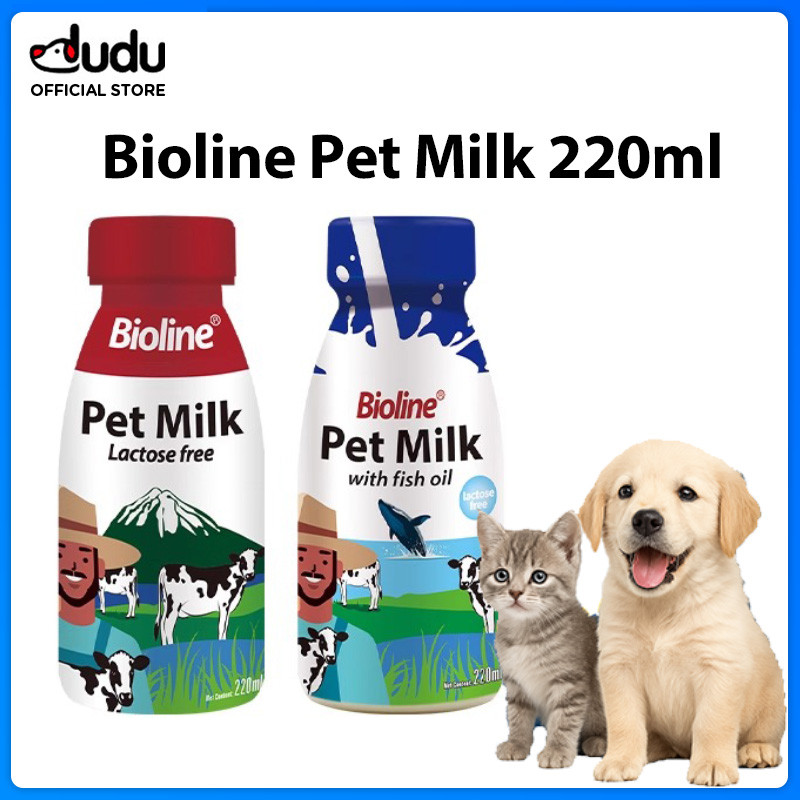 Bioline Pet Milk 220ml สําหรับลูกแมวลูกสุนัข Easy Digestiveon Calcium Rich
