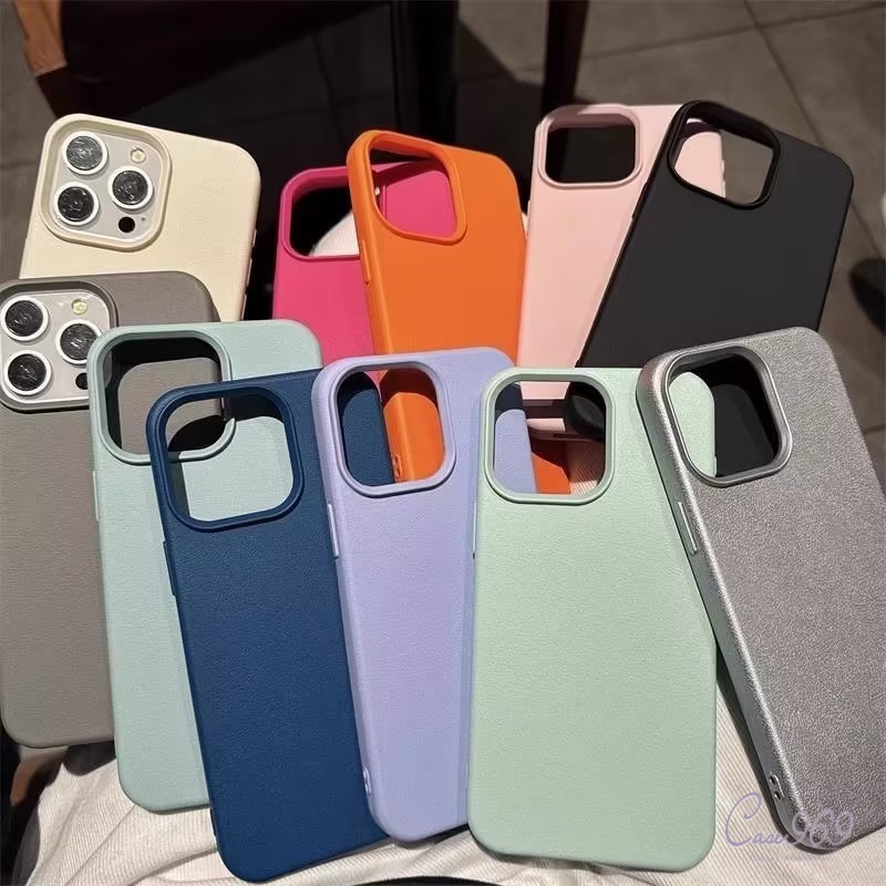 เคสไอโฟน สำหรับ IPhone 16 11 12 13 14 15 Pro Max XS XR X Max 7 8 16 Plus ผิวสีทึบเรียบง่ายรู้สึกถึงพื้นผิวหนังนุ่มปกอ่อน