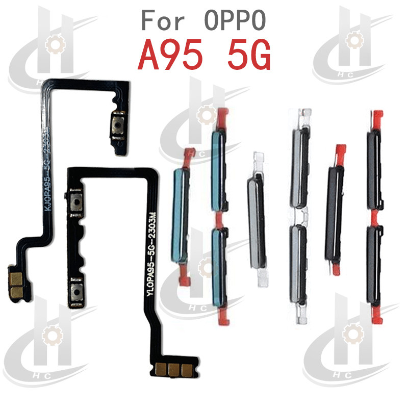 สําหรับ OPPO A95 5G ปุ่มด้านข้างปุ่ม Flex Cable Keys ปุ่มปิดระดับเสียงขึ้นลงด้านข้างอะไหล่ทดแทน